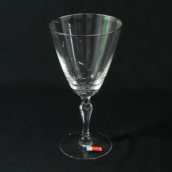 Vintage Fostoria Engagement Crystal Platinum Rim Water Goblet 7"