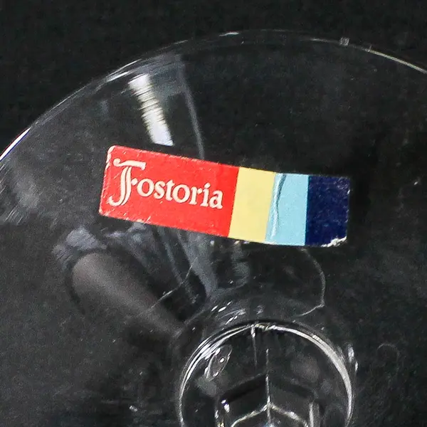 Vintage Fostoria Engagement Crystal Platinum Rim Water Goblet 7"