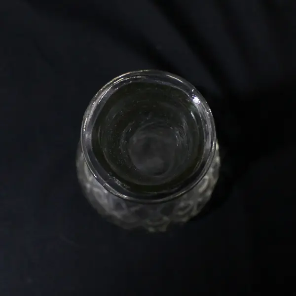 C.F.G. Clear Glass Diamond Pattern Bud Vase 9"