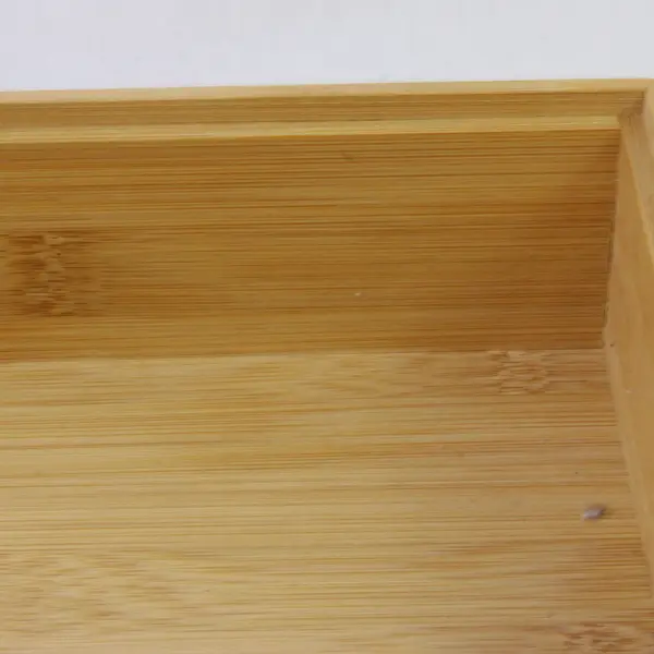 Bamboo Flatware Storage Box w Lid Kitchen Office Organizer Used