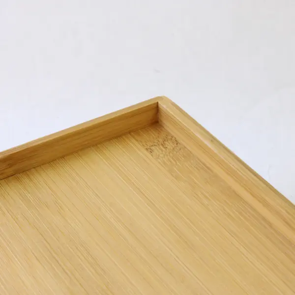 Bamboo Flatware Storage Box w Lid Kitchen Office Organizer Used