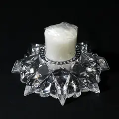 Vintage Star Crystal  Candle Holder Votive Candle With Votive Candle