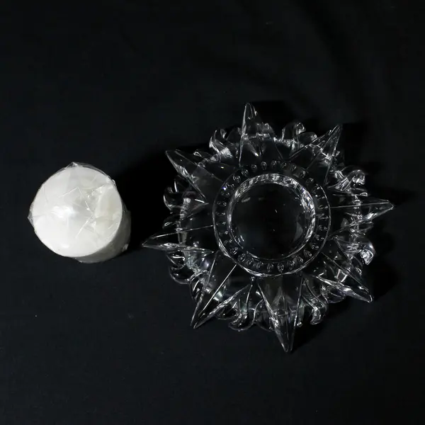 Vintage Star Crystal  Candle Holder Votive Candle With Votive Candle
