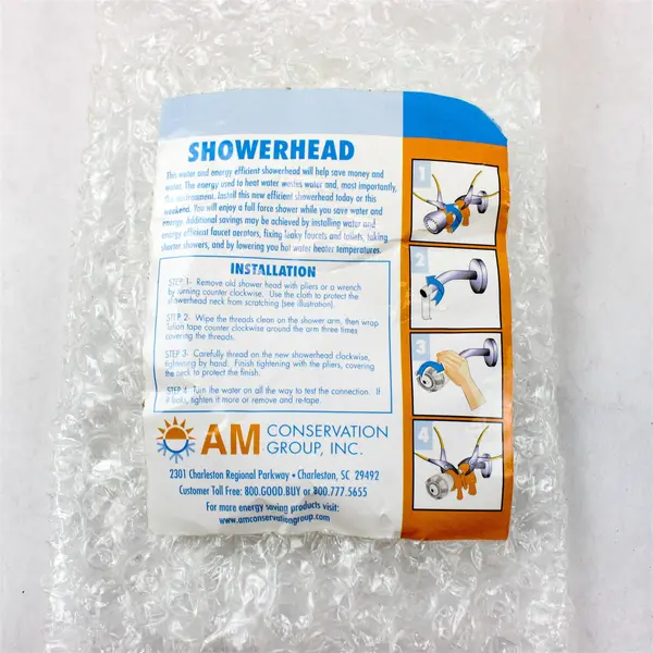 AM Conservation Group Water Saving Spoiler Showerhead White 2.0 GPM