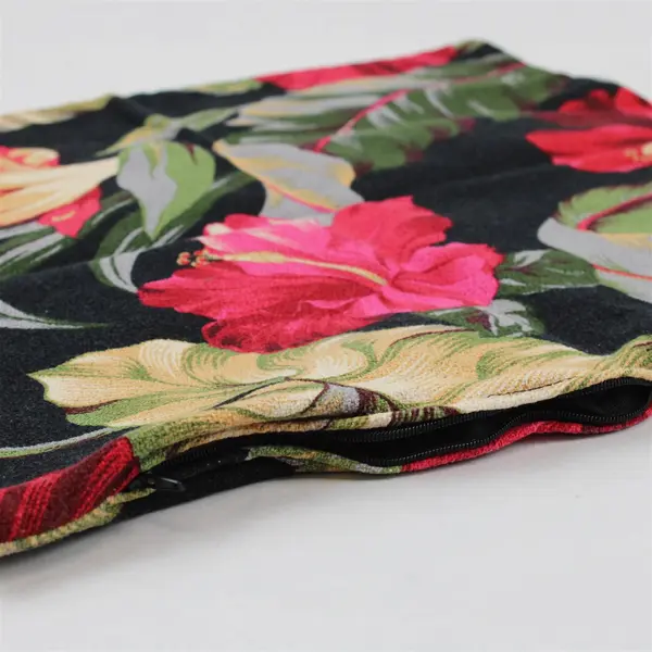 Lot Of 2 Unbranded Multicolor Hibiscus Floral Square Throw Pillowcase/Sham 16"