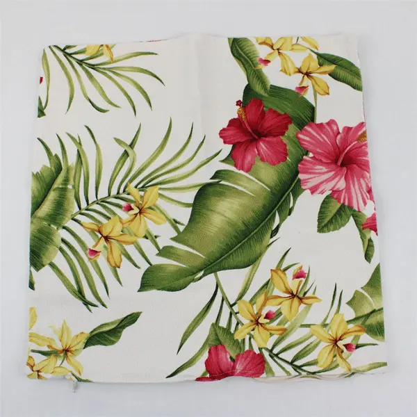 Lot Of 2 Unbranded Multicolor Hibiscus Floral Square Throw Pillowcase/Sham 16"