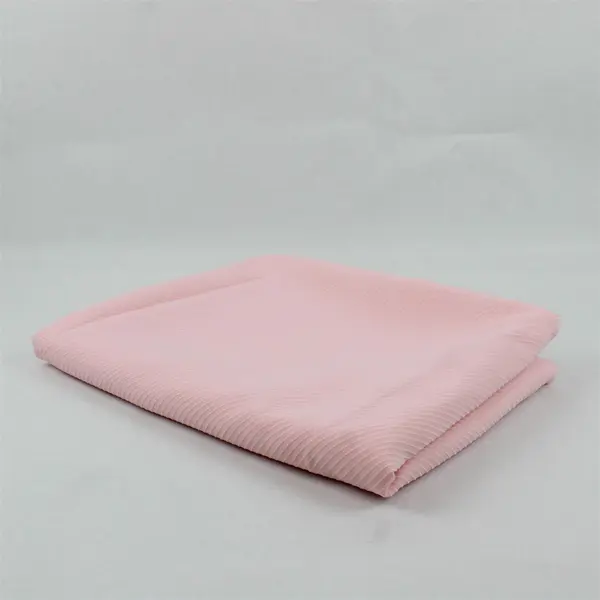 Unbranded Solid Baby Pink Color Striped Round Fabric Tablecloth 59.5" Diameter
