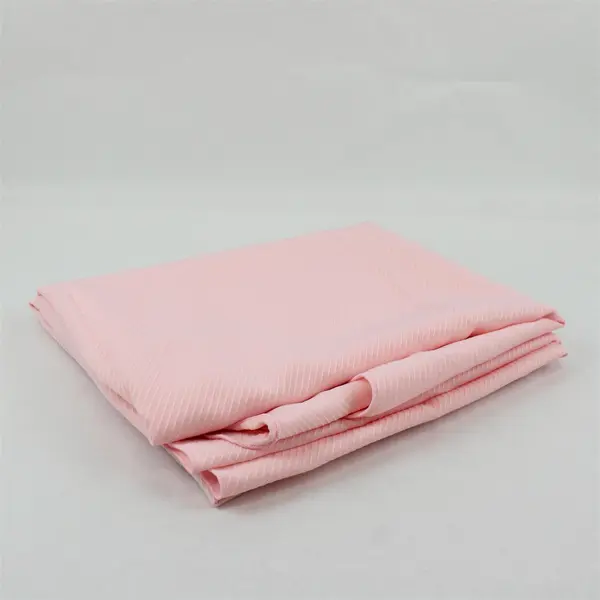 Unbranded Solid Baby Pink Color Striped Round Fabric Tablecloth 59.5" Diameter
