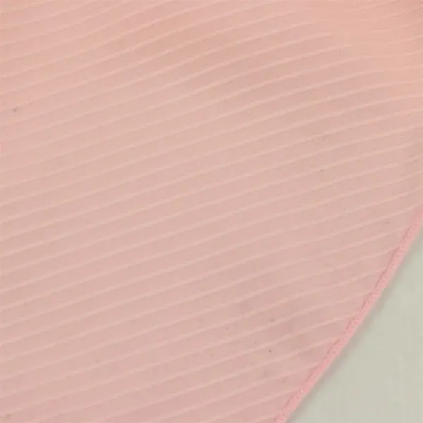 Unbranded Solid Baby Pink Color Striped Round Fabric Tablecloth 59.5" Diameter