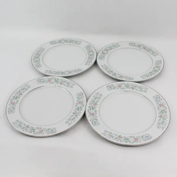 Sango Oxford Pink Melody Set of 4 10.5in Dinner Plates MPN 537