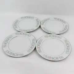 Sango Oxford Pink Melody Set of 4 10.5in Dinner Plates MPN 537