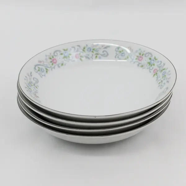 Set of 4 Sango Oxford Pink Melody Cereal Bowls 7.5 "