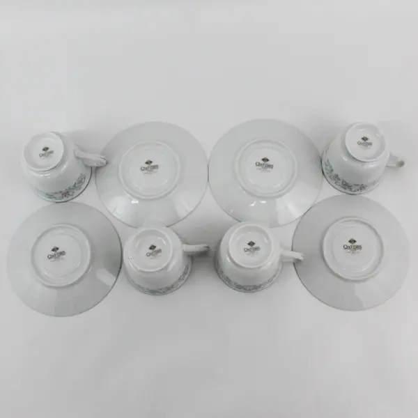 Set of 4 Sango Oxford Pink Melody Cups And Saucers