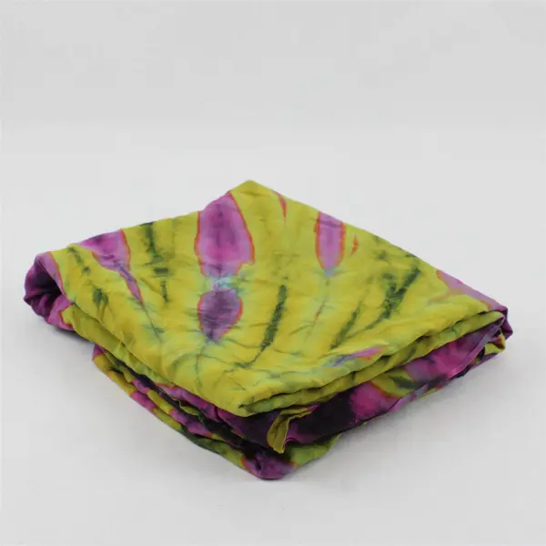 Unbranded Purple & Green Tie Dyed Large Rectangular Scarf Multiuse 43" x 74"