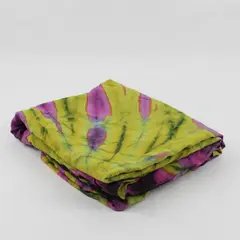 Unbranded Purple & Green Tie Dyed Large Rectangular Scarf Multiuse 43" x 74"