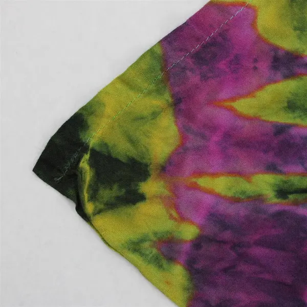 Unbranded Purple & Green Tie Dyed Large Rectangular Scarf Multiuse 43" x 74"