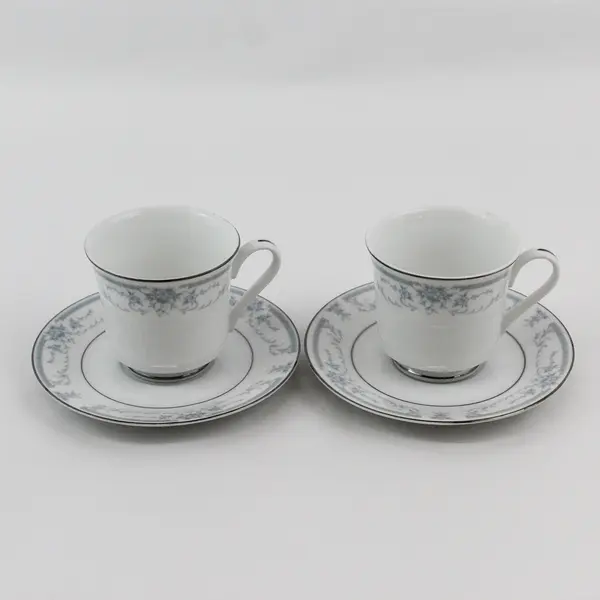 Set of 2 Sheffield Blue Whisper Porcelain Fine China Cup/Saucer Made in Japan