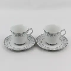 Set of 2 Sheffield Blue Whisper Porcelain Fine China Cup/Saucer Made in Japan