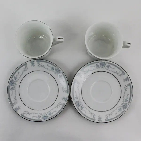 Set of 2 Sheffield Blue Whisper Porcelain Fine China Cup/Saucer Made in Japan