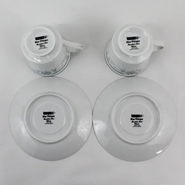 Set of 2 Sheffield Blue Whisper Porcelain Fine China Cup/Saucer Made in Japan