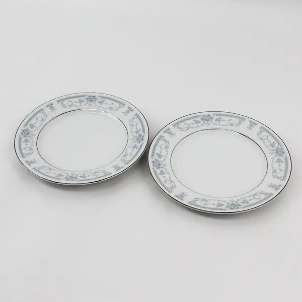 2 Sheffield 1985 Blue Whisper Porcelain Bread Plates 6.25”