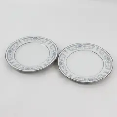 2 Sheffield 1985 Blue Whisper Porcelain Bread Plates 6.25”
