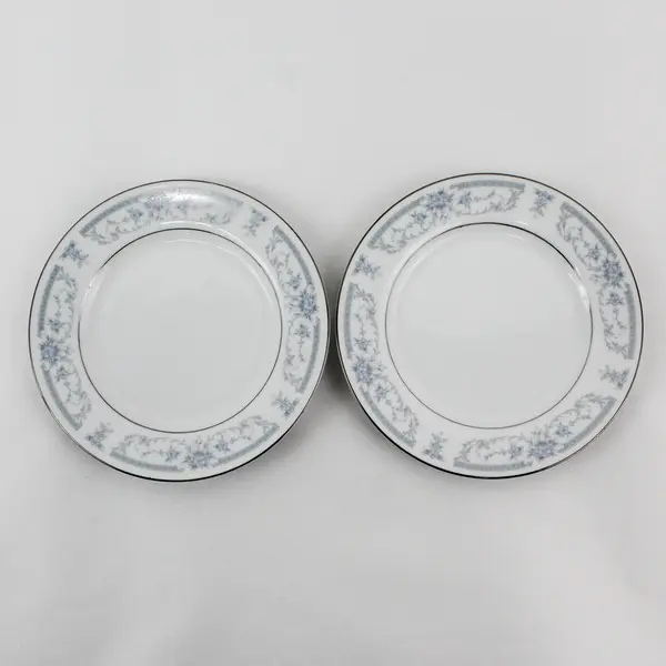 2 Sheffield 1985 Blue Whisper Porcelain Bread Plates 6.25”