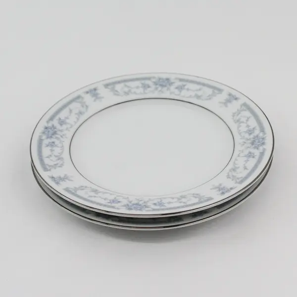 2 Sheffield 1985 Blue Whisper Porcelain Bread Plates 6.25”
