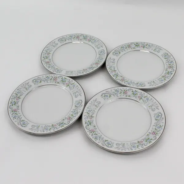 Set of 4 Sango Oxford Pink Melody Bread Plates 6.25"
