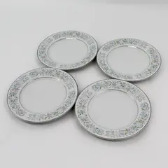 Set of 4 Sango Oxford Pink Melody Bread Plates 6.25"