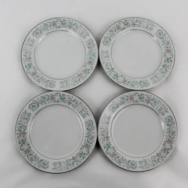 Set of 4 Sango Oxford Pink Melody Bread Plates 6.25"