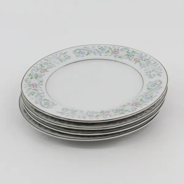 Set of 4 Sango Oxford Pink Melody Bread Plates 6.25"