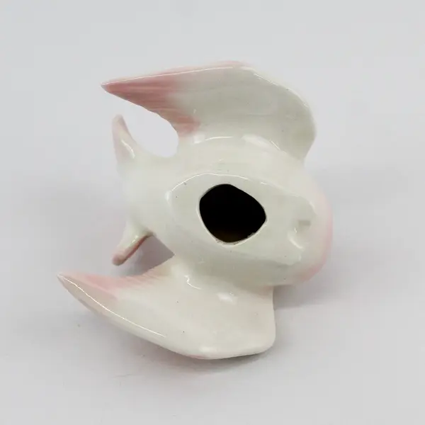 Pink And White Ceramic Dove With Spread Wings 2.75" Tall