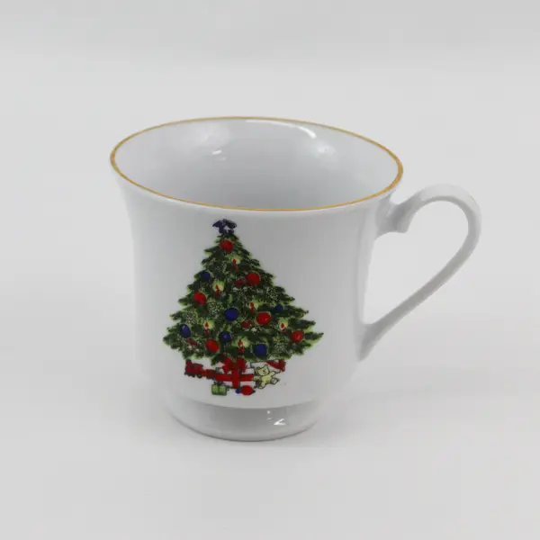 Set of 4 Sea Gull Christmas Tree Fine China Coffee or Tea Cups BY JIAN SHIANG 