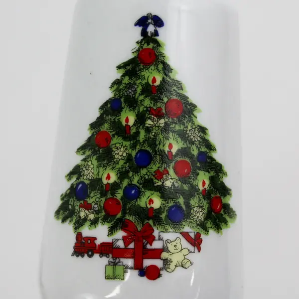 Vintage Trisa TRS1 Christmas Tree Salt & Pepper Shakers 3.75" Porcelain