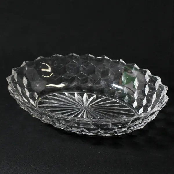 Vintage Fostoria American Oval Vegetable Serving Bowl 9 Inch Clear Glass
