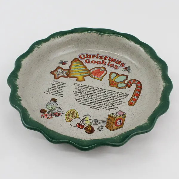 10" Stoneware Christmas Cookies Recipe Baking Dish