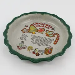 10" Stoneware Christmas Cookies Recipe Baking Dish
