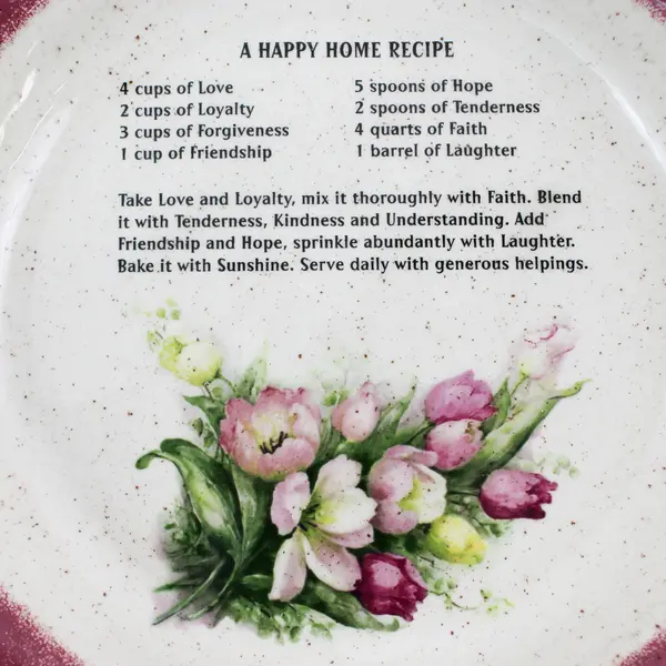 Handmade A Happy Home Recipe Tulip Pattern Scalloped Rim Deep Pie Dish