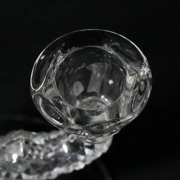 Set Of 2 Westmoreland Double English Hobnail Pattern Clear Glass Candleholders