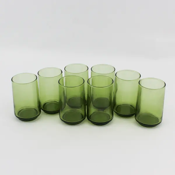 Set of 8 Anchor Hocking Finlandia Avocado Green Vintage Juice Glasses