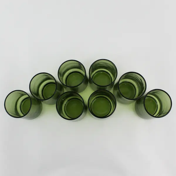 Set of 8 Anchor Hocking Finlandia Avocado Green Vintage Juice Glasses
