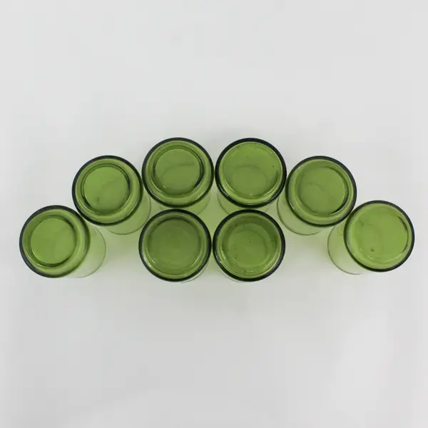 Set of 8 Anchor Hocking Finlandia Avocado Green Vintage Juice Glasses