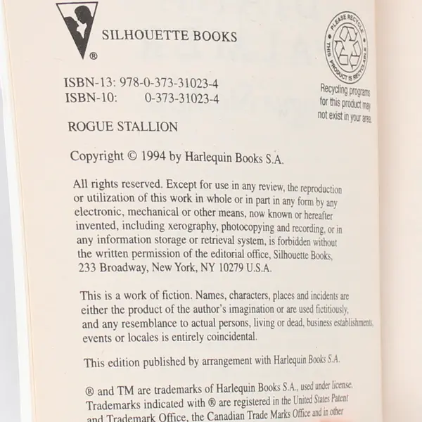 Silhouette Montana Mavericks Book #1 Rogue Stallion by Diana Palmer PB 1994