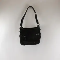 Strada Black Faux Snakeskin Shoulder Bag Purse