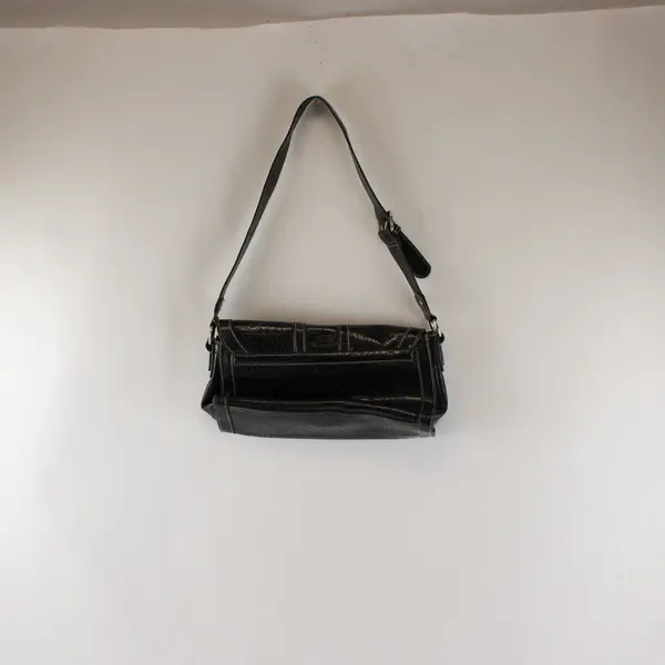 Strada Black Faux Snakeskin Shoulder Bag Purse