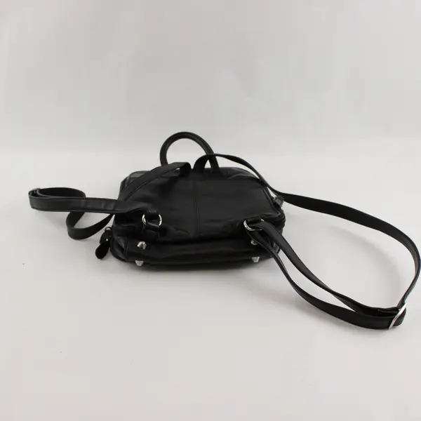 Hillard & Hanson Women's Black Leather Mini Backpack Purse