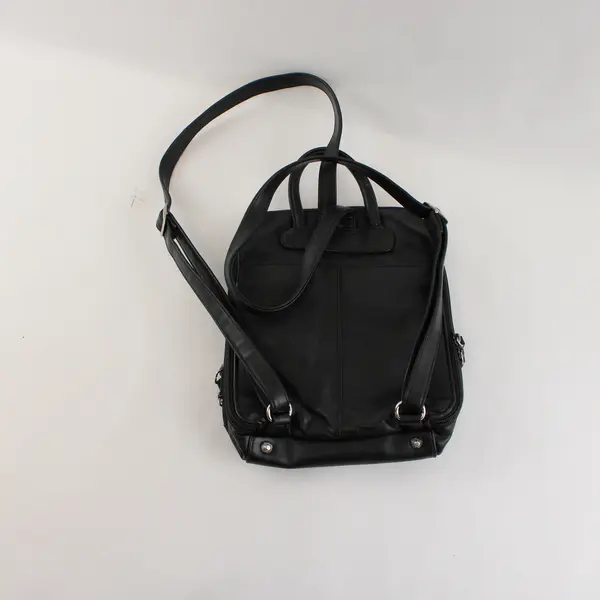 Hillard & Hanson Women's Black Leather Mini Backpack Purse