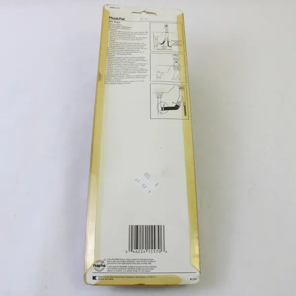 Plumb Pak PP855-70 Dishwasher Air Gap 5/8 in OD Inlet 7/8 in OD Outlet Gold