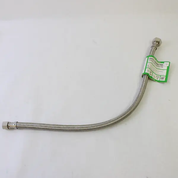 Homewerks Worldwide Lot of 3 Faucet Supply Lines 20in 3/8 Comp 1/2 FIP SS PVC
